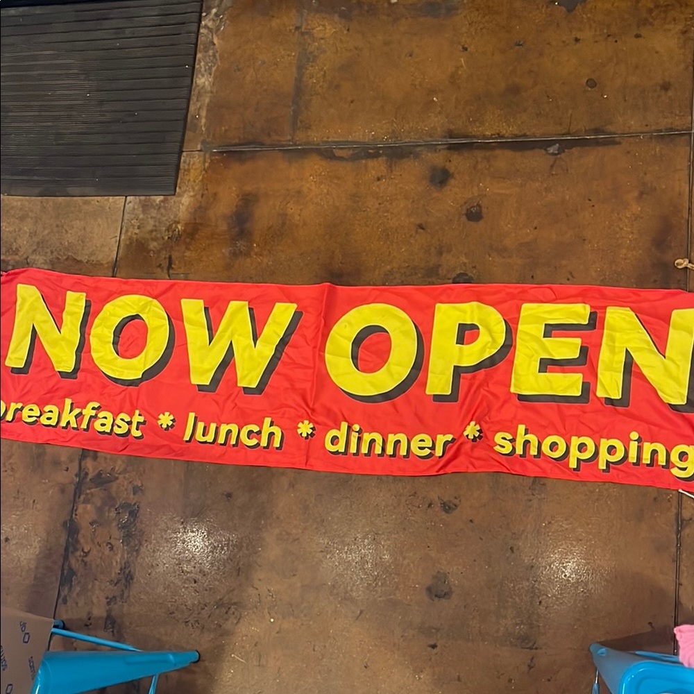 Red 'Now Open' Banner 7 ft